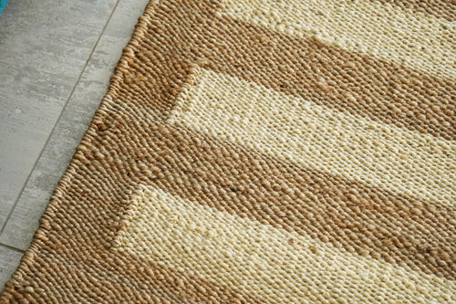 Rustic Jute Hemp Hallway Runner Rug-Natural & Ivory Entryway Rug