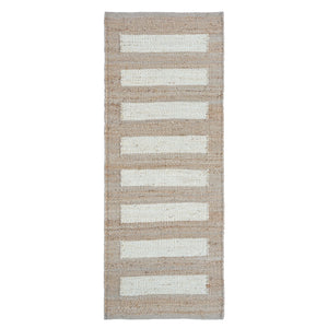 Rustic Jute Hemp Hallway Runner Rug-Natural & Ivory Entryway Rug