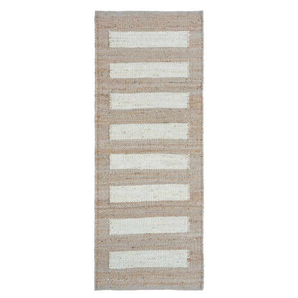 Rustic Jute Hemp Hallway Runner Rug-Natural & Ivory Entryway Rug
