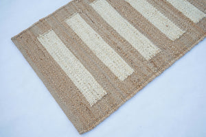 Rustic Jute Hemp Hallway Runner Rug-Natural & Ivory Entryway Rug