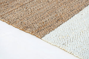 Natural Block Handwoven Jute Rug, Natural Ivory