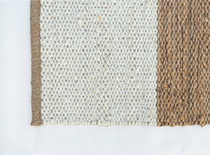 Natural Block Handwoven Jute Rug, Natural Ivory