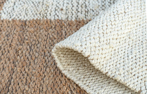 Natural Block Handwoven Jute Rug, Natural Ivory