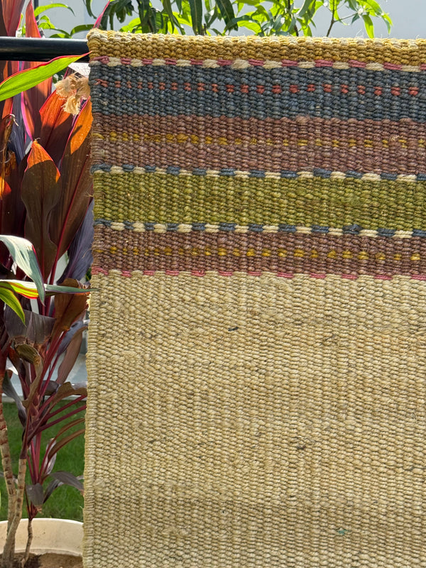 Handwoven Jute Hemp Rug 5X8 - Eco-friendly Woven Textured Rug, Sustainable Boho Decor