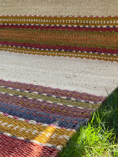 Handwoven Jute Hemp Rug 5X8 - Eco-friendly Woven Textured Rug, Sustainable Boho Decor
