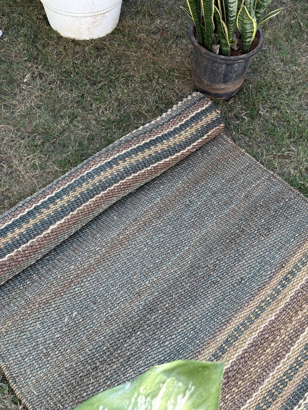 Jute Runner Rug- Handwoven Multicolor Stair Runner, Bohemian Decor