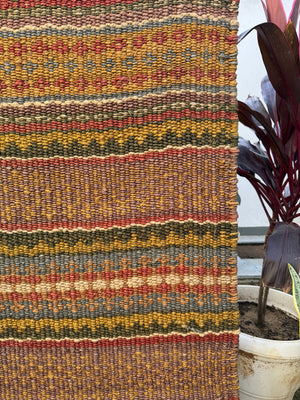 Handwoven Multicolor Jute Rug Runner, Bohemian Area Rug 3X5, Home & Living Room Decor