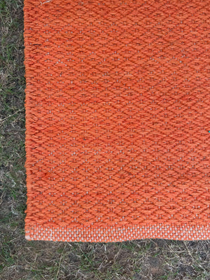Terracotta Handwoven Jute Rug 4X6 - Diamond Textured Area Rug