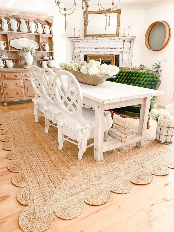 Natural Jute Scallop Rug