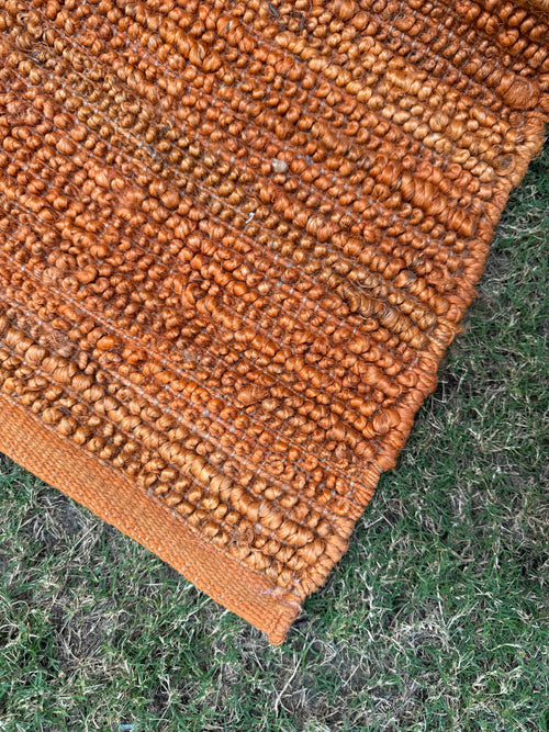 Artisan Shuttle Loop Jute Hemp Rug, Rustic Modern Handwoven Floor Carpet