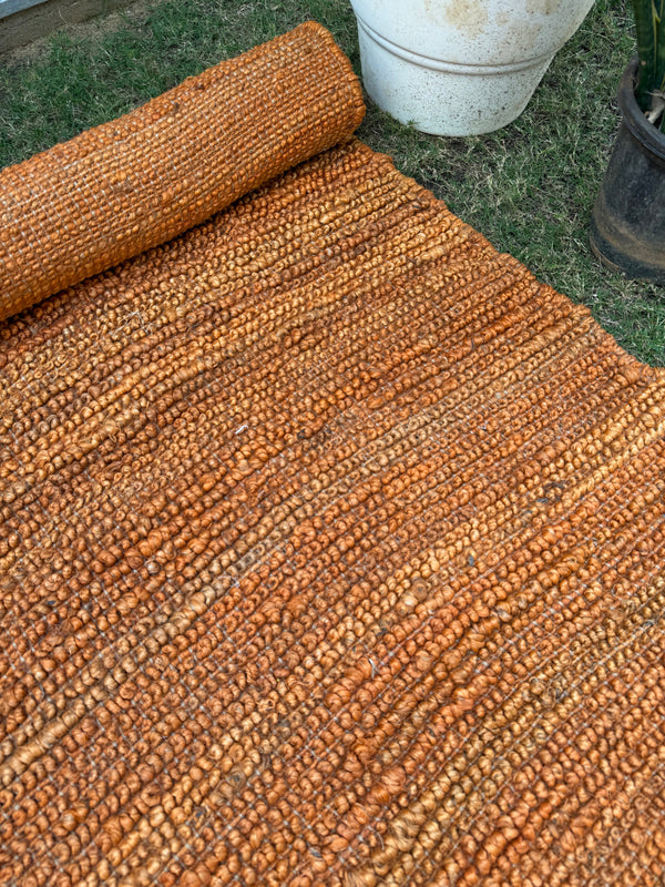 Artisan Shuttle Loop Jute Hemp Rug, Rustic Modern Handwoven Floor Carpet