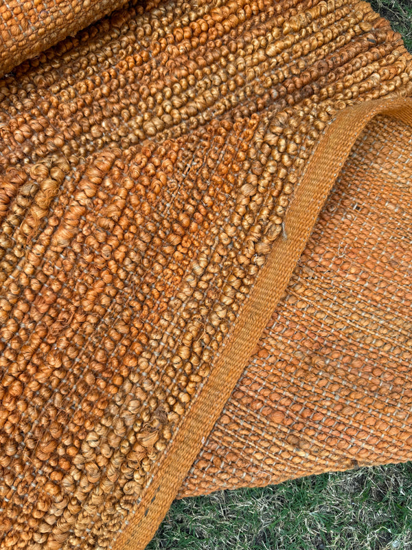 Artisan Shuttle Loop Jute Hemp Rug, Rustic Modern Handwoven Floor Carpet