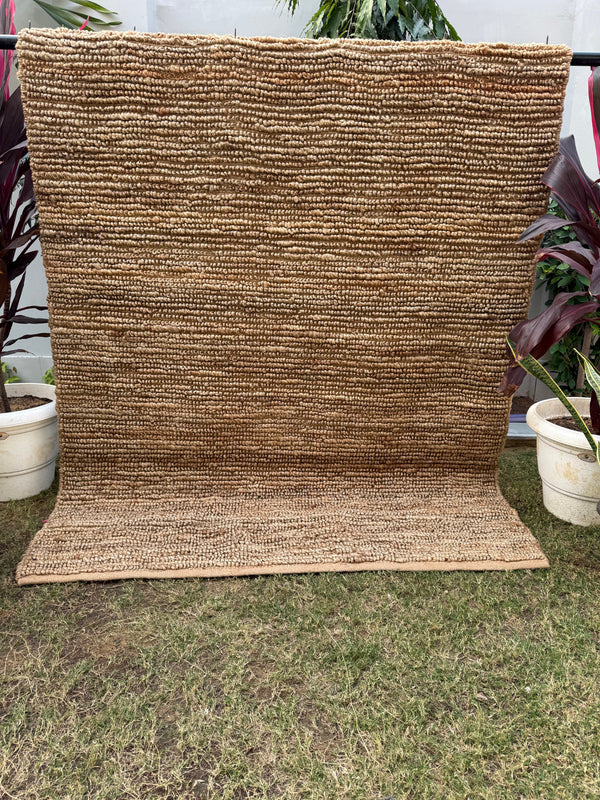 Natural Chunky Pebble Loop Rug, Handmade Jute Area Rug, Scandinavian Home Decor, Modern Living Room Rug