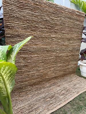 Natural Chunky Pebble Loop Rug, Handmade Jute Area Rug, Scandinavian Home Decor, Modern Living Room Rug