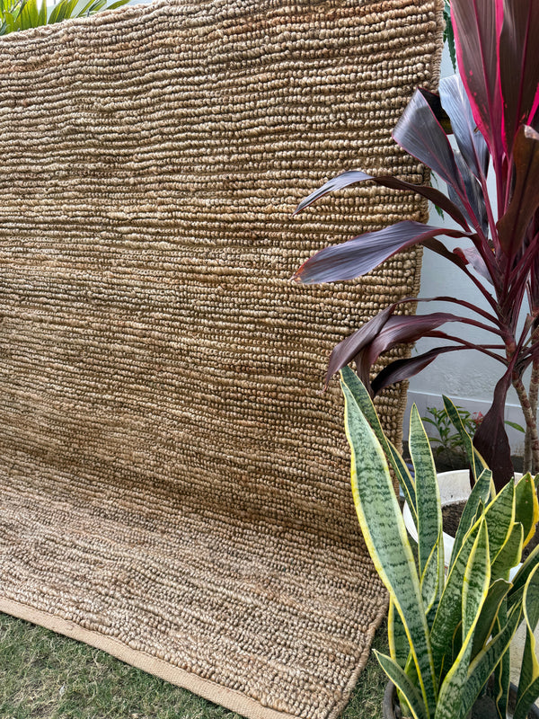 Natural Chunky Pebble Loop Rug, Handmade Jute Area Rug, Scandinavian Home Decor, Modern Living Room Rug