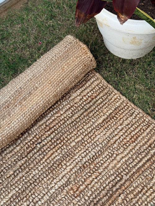 Natural Chunky Pebble Loop Rug, Handmade Jute Area Rug, Scandinavian Home Decor, Modern Living Room Rug