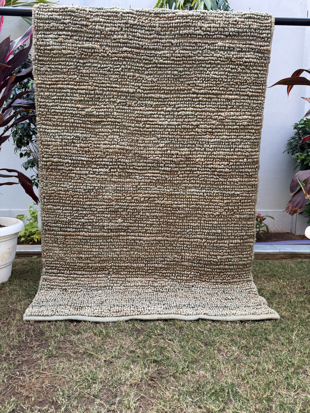 Handwoven Pebble Rug, Chunky Loop Rug, Natural Fiber Area Rug, Bohemian Decor