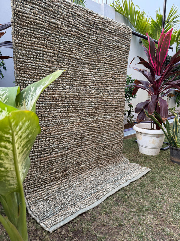 Handwoven Pebble Rug, Chunky Loop Rug, Natural Fiber Area Rug, Bohemian Decor