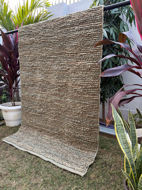 Handwoven Pebble Rug, Chunky Loop Rug, Natural Fiber Area Rug, Bohemian Decor
