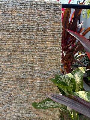 Handwoven Ivory Jute Loop Area Rug | Handmade Natural Fiber Hemp Rug