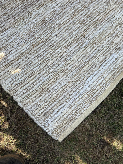 Handwoven Ivory Jute Loop Area Rug | Handmade Natural Fiber Hemp Rug