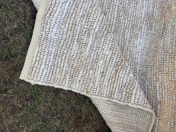 Handwoven Ivory Jute Loop Area Rug | Handmade Natural Fiber Hemp Rug