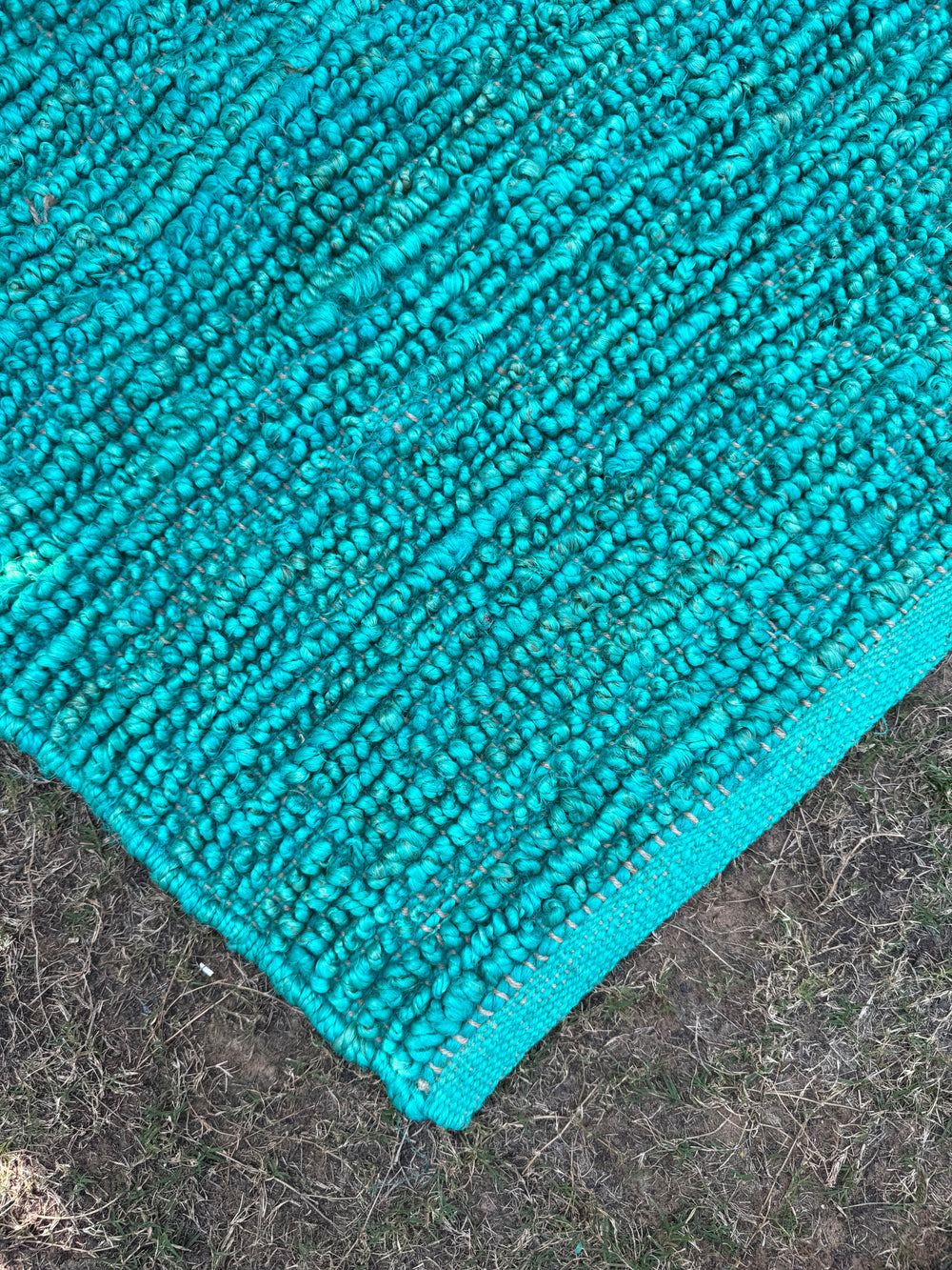 Handwoven Ombre Teal Area Rug, Modern Home Decor, Living Room Rug, Eco-Friendly, Woven Textured Rug