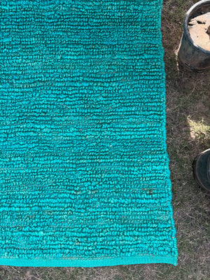 Handwoven Ombre Teal Area Rug, Modern Home Decor, Living Room Rug, Eco-Friendly, Woven Textured Rug