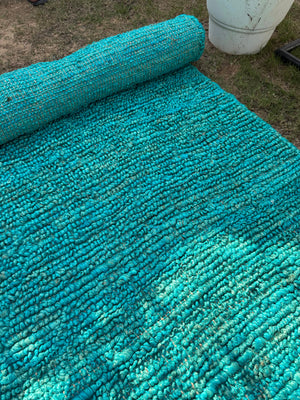 Handwoven Ombre Teal Area Rug, Modern Home Decor, Living Room Rug, Eco-Friendly, Woven Textured Rug