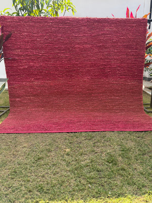 Handwoven Dark Pink Textured Area Rug, Modern Handmade Flatweave Rug, Custom Size