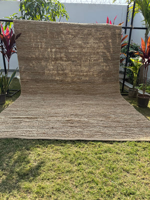 Handmade Textured Area Rug, Natural & Ivory Jute Hemp Loop Rug, Modern Minimalist Home Decor, Sustainable
