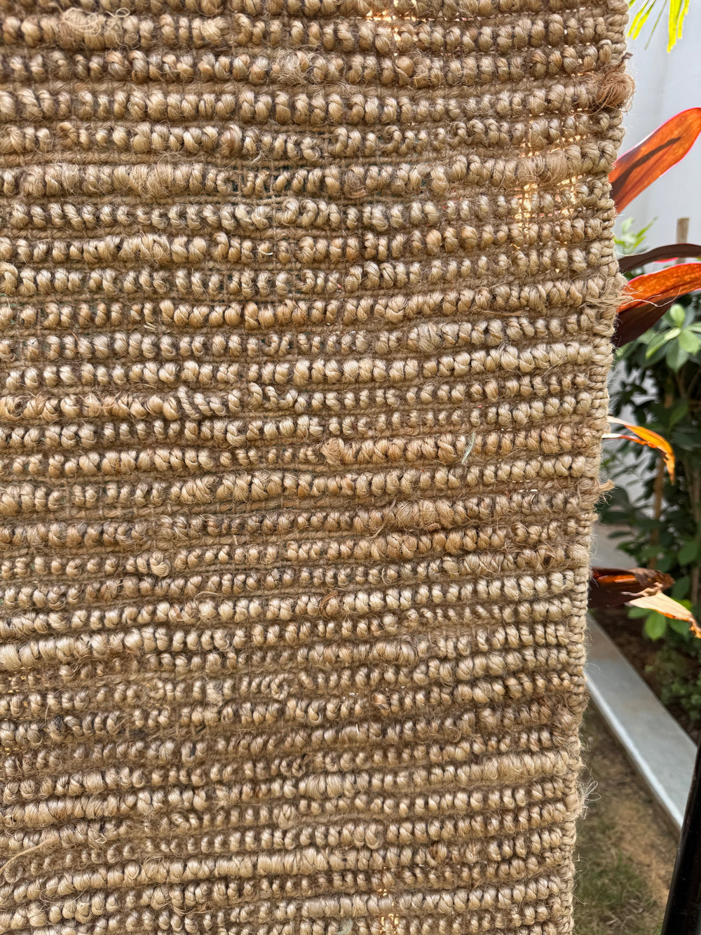 Handmade Textured Area Rug, Natural & Ivory Jute Hemp Loop Rug, Modern Minimalist Home Decor, Sustainable