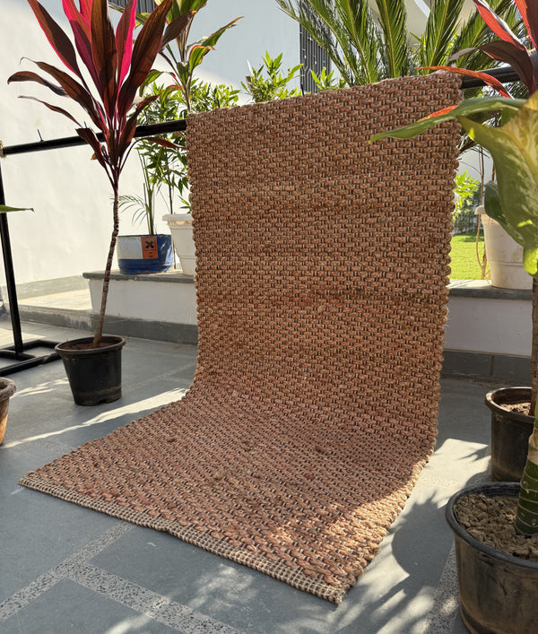 Handmade Chunky Braided Jute Rug- Natural Woven Textured Area Rug 80X160cm