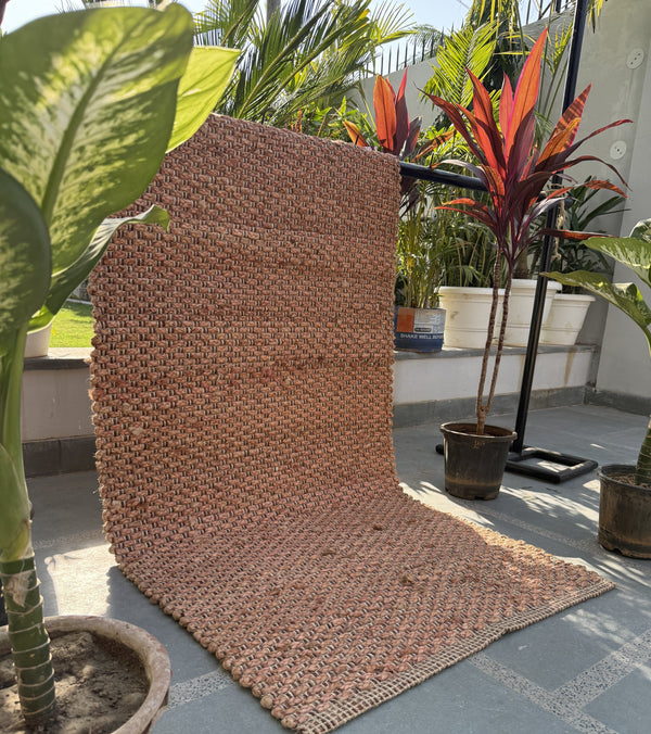 Handmade Chunky Braided Jute Rug- Natural Woven Textured Area Rug 80X160cm