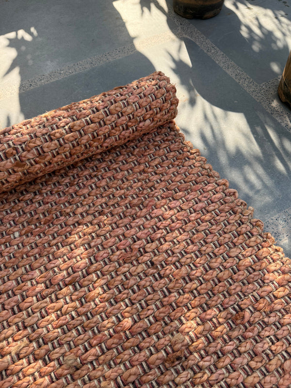 Handmade Chunky Braided Jute Rug- Natural Woven Textured Area Rug 80X160cm