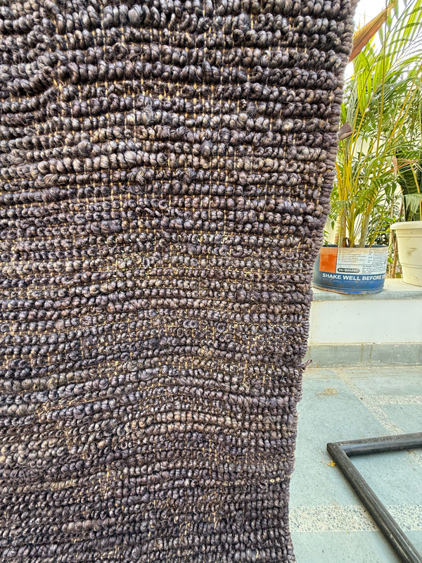 Solid Purple Shuttle Loop Jute Rug, Handwoven Area Carpet, Living Room Decor, Eco-Friendly