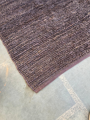 Solid Purple Shuttle Loop Jute Rug, Handwoven Area Carpet, Living Room Decor, Eco-Friendly