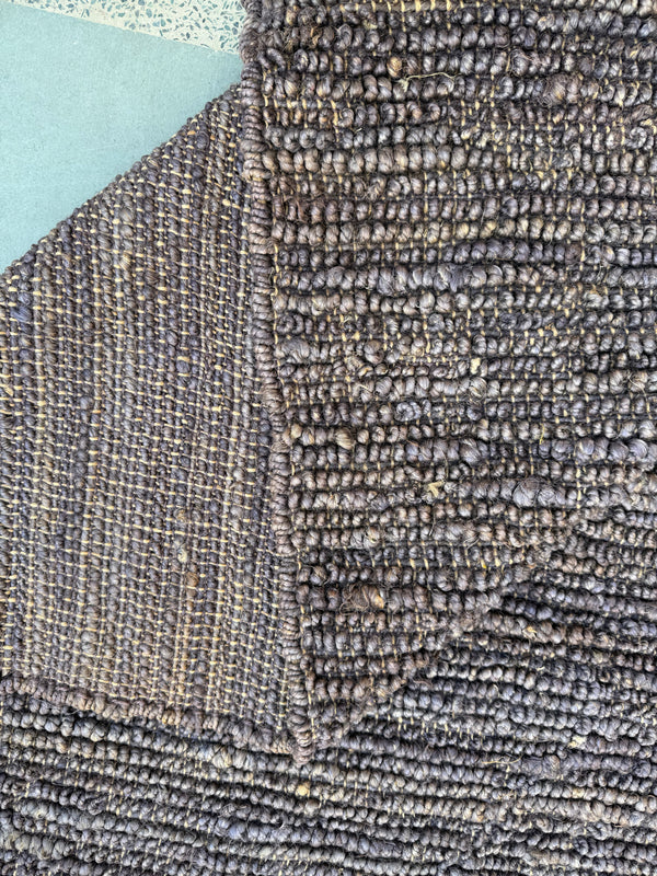 Solid Purple Shuttle Loop Jute Rug, Handwoven Area Carpet, Living Room Decor, Eco-Friendly