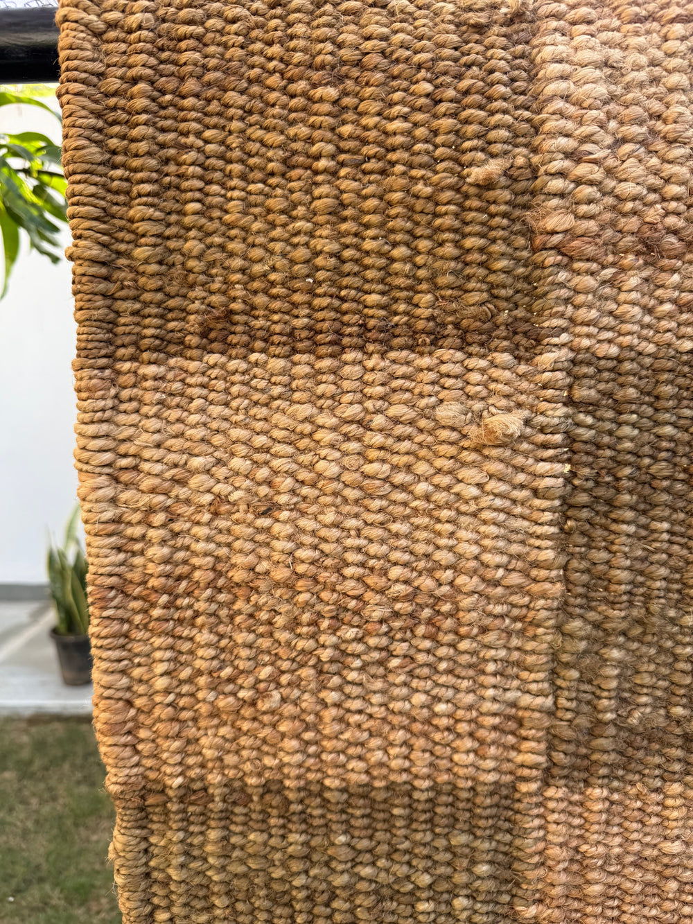 Natural Checkboard Handwoven Jute Rug 70X140cm