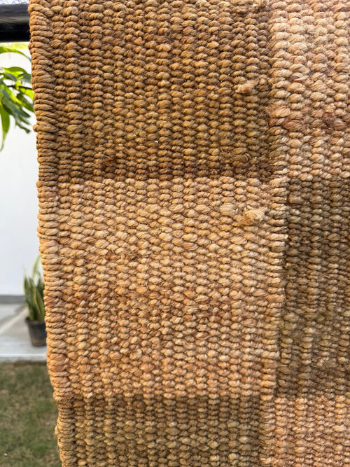 Natural Checkboard Handwoven Jute Rug 70X140cm