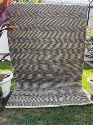 Chevron Handwoven Jute Rug, Modern Farmhouse Geometric Area Rug 4X6