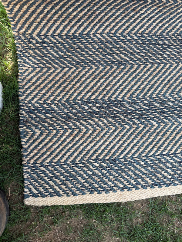 Chevron Handwoven Jute Rug, Modern Farmhouse Geometric Area Rug 4X6