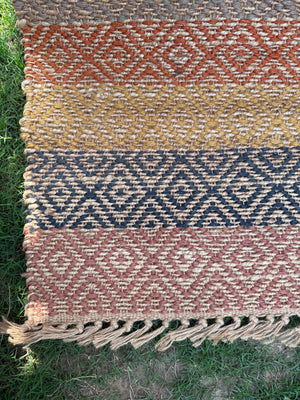 Multicolor Boho Tribal Area Rug 4X6, Farmhouse Decor