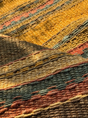 8X10 Handwoven Mustard & Earth Tone Striped Jute Area Rug