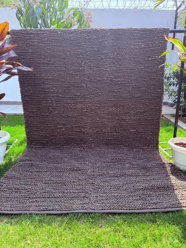 Solid Purple Shuttle Loop Jute Rug, Handwoven Area Carpet, Living Room Decor, Eco-Friendly