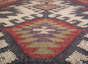 Shrinkhla Handwoven Jute Wool Kilim Rug