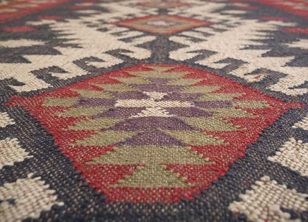 Shrinkhla Handwoven Jute Wool Kilim Rug