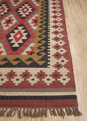 Kilup Handwoven Jute Wool Kilim Rug
