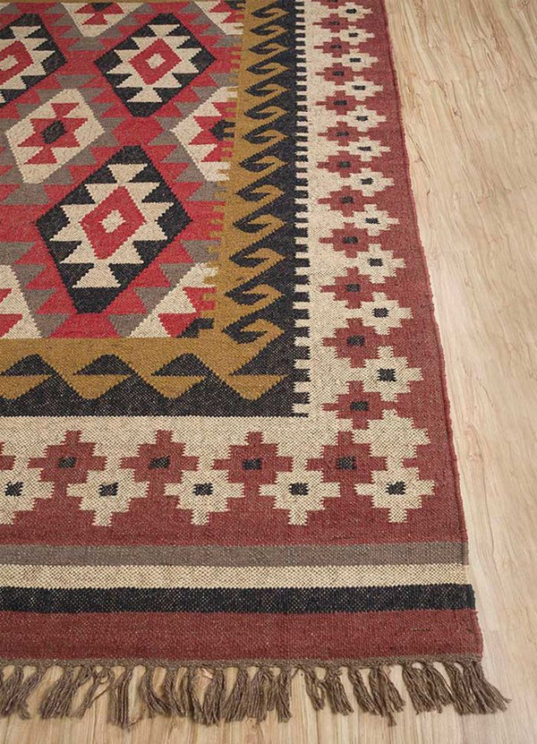 Kilup Handwoven Jute Wool Kilim Rug