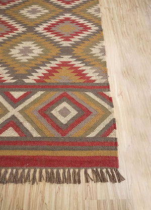Sitara Bohemian Jute Wool Kilim Rug